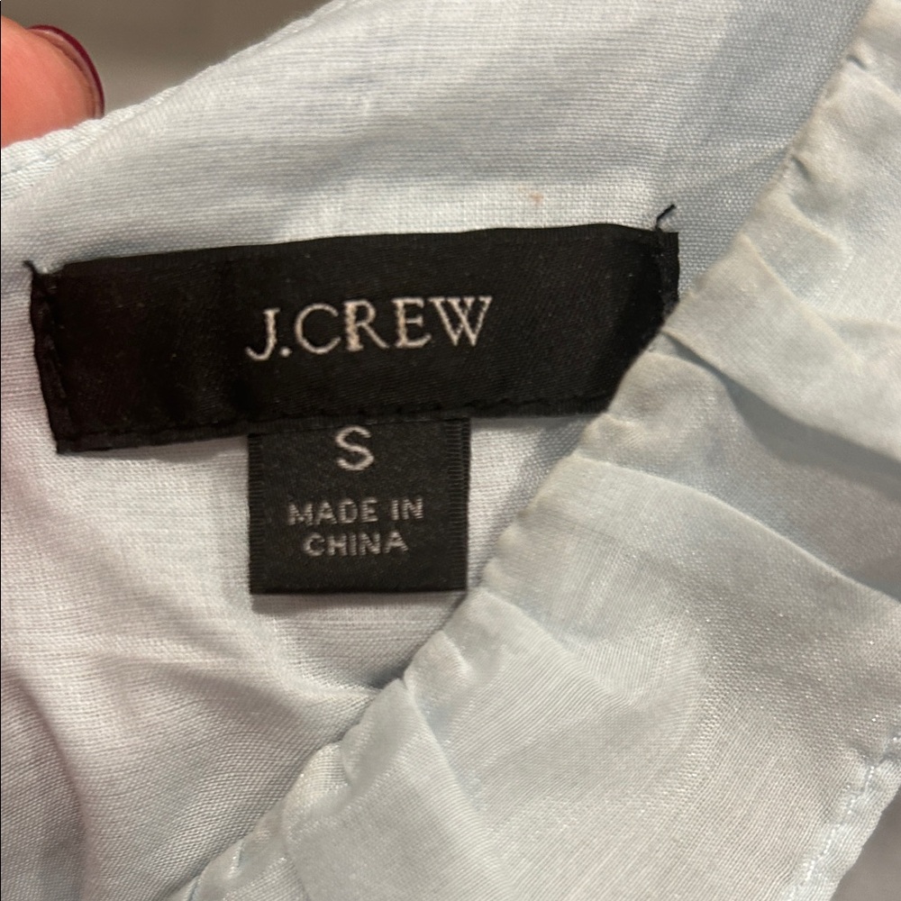 J. Crew Light Blue Ruffle Blouse - Picture 2 of 3